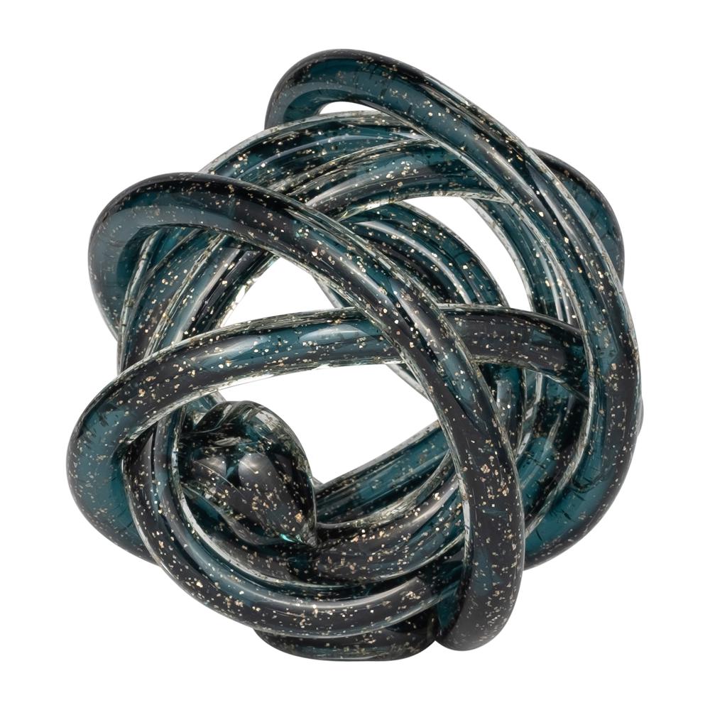 Glass, 6" Knot Blue. Picture 1