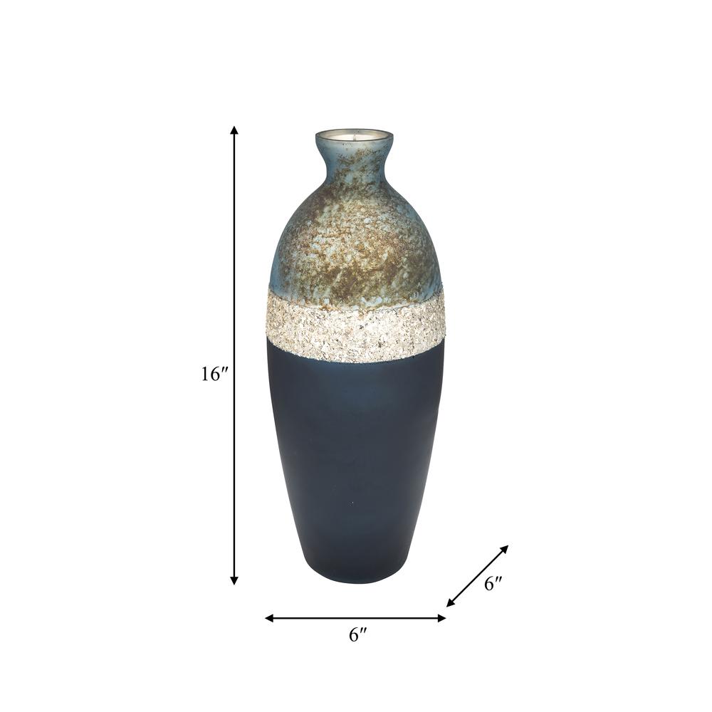 Glass, 16" Tri-colored Glittered Vase, Multi. Picture 8