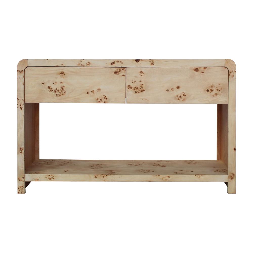 47" Cube Console With 2 Drawers, Natural. Picture 1