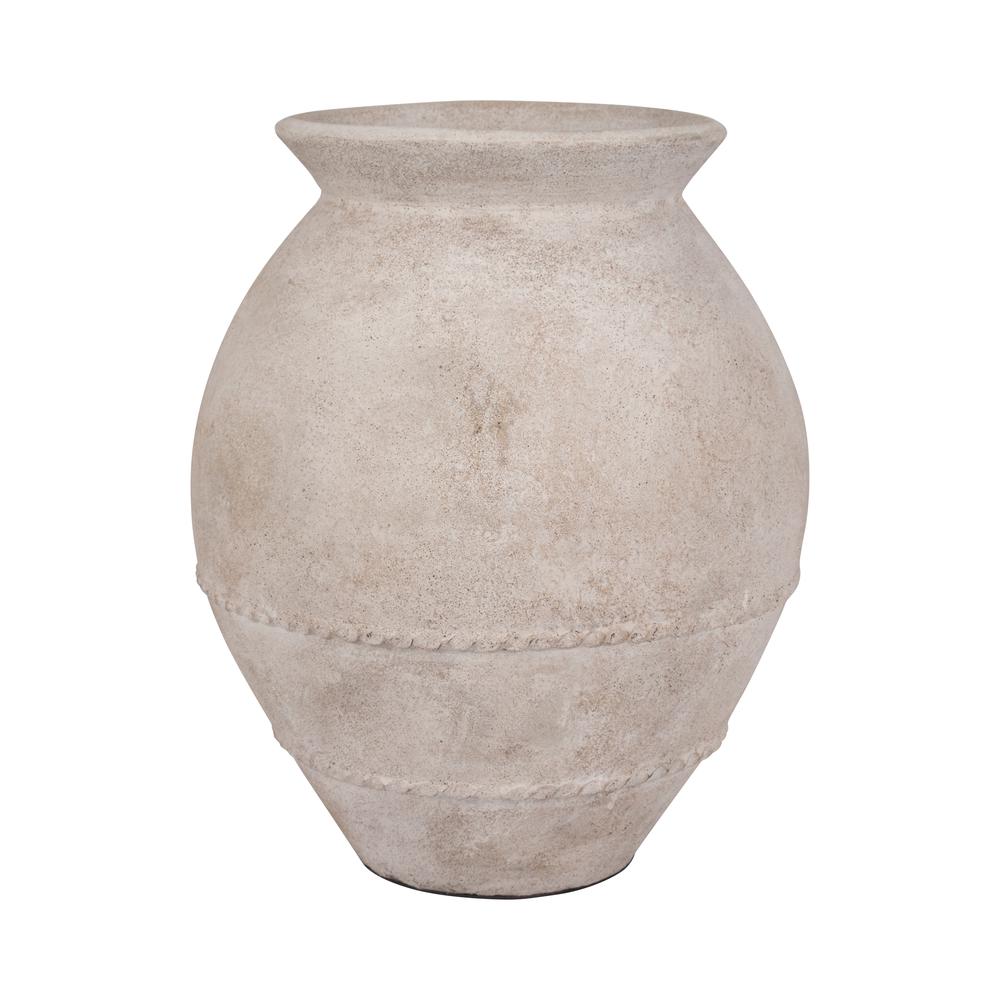 Terracotta, 20" Traditional Jug Vase, Ivory. Picture 3
