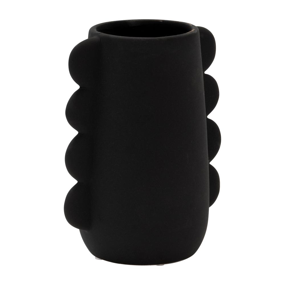 Dol, 7" Eared Vase, Black. Picture 2