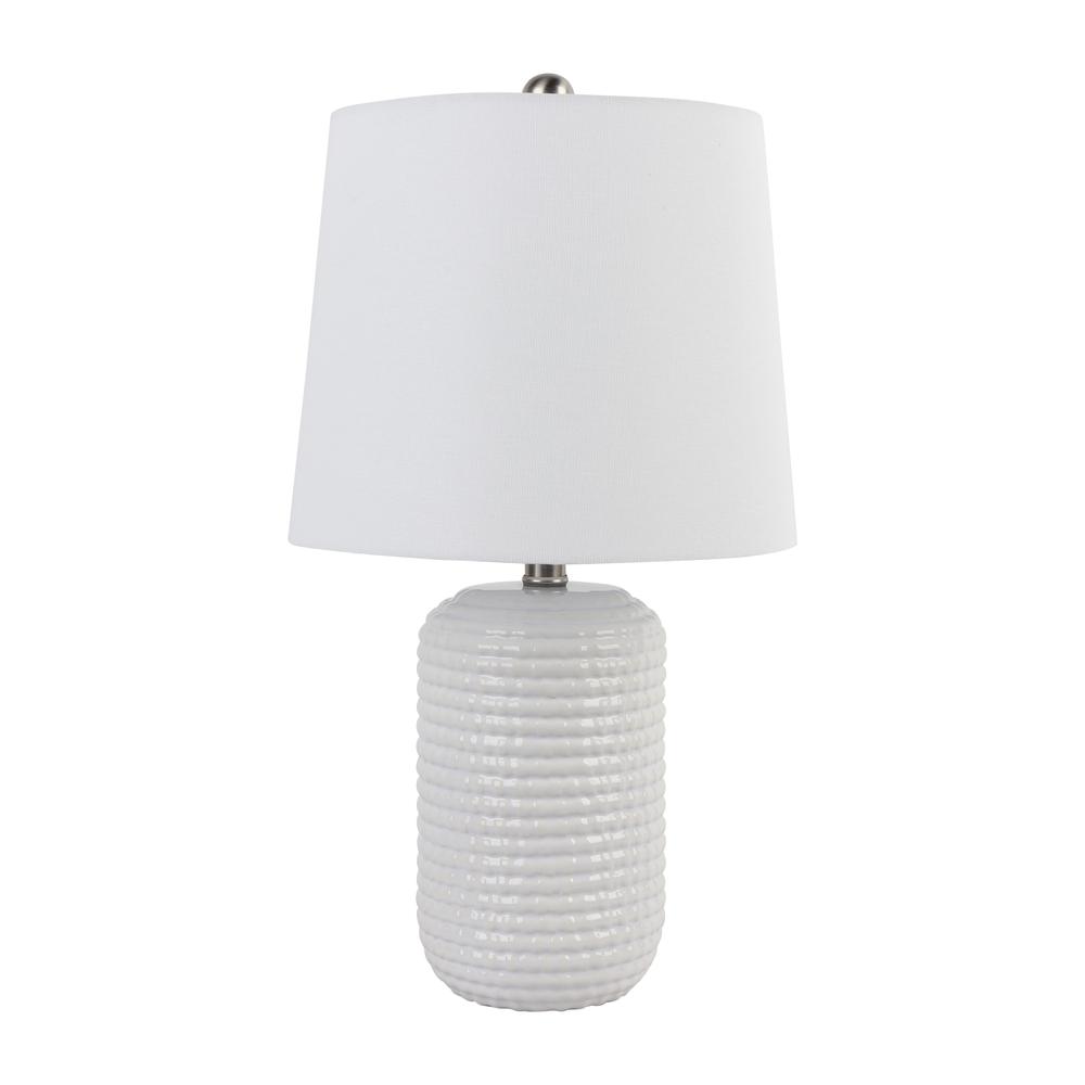 Ceramic 22" Table Lamp, Ivory. Picture 1