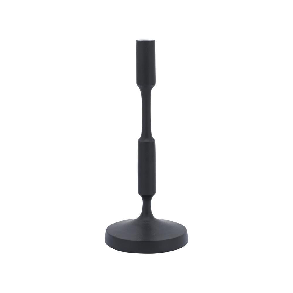 Metal, 12"h Taper Candle Holder, Black. Picture 1