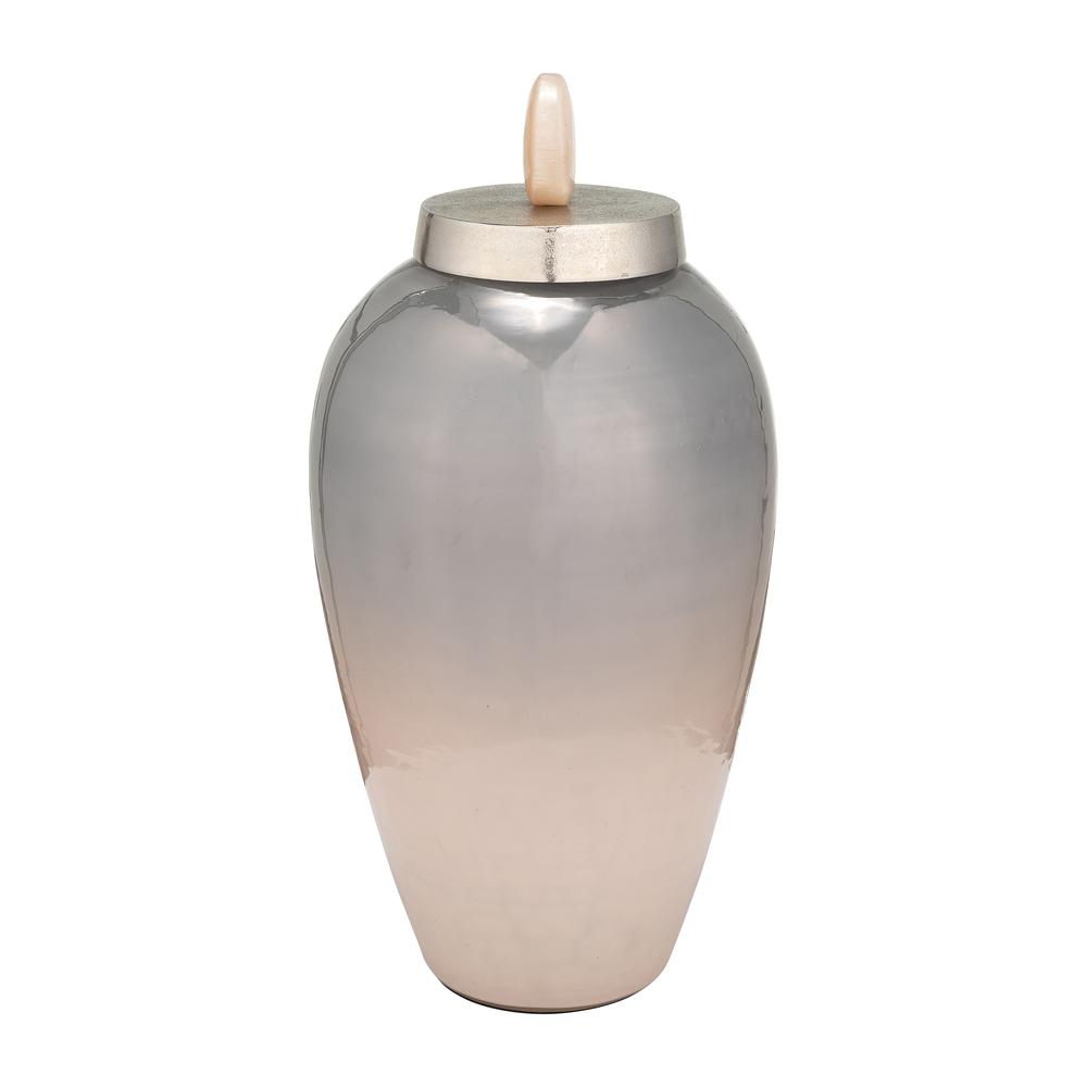 20"h Glass Vase W/ Blush Knob, Champagne. Picture 3