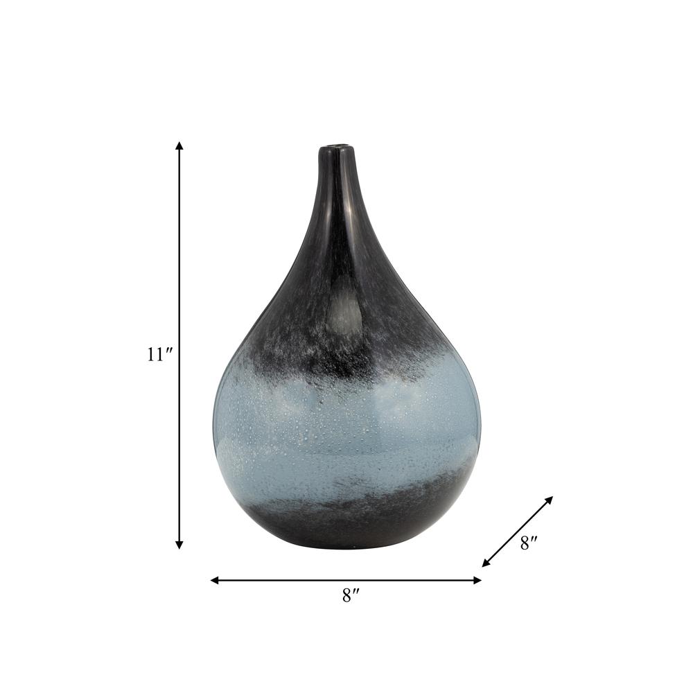 Glass, 12" Vase Blue Ombre. Picture 6