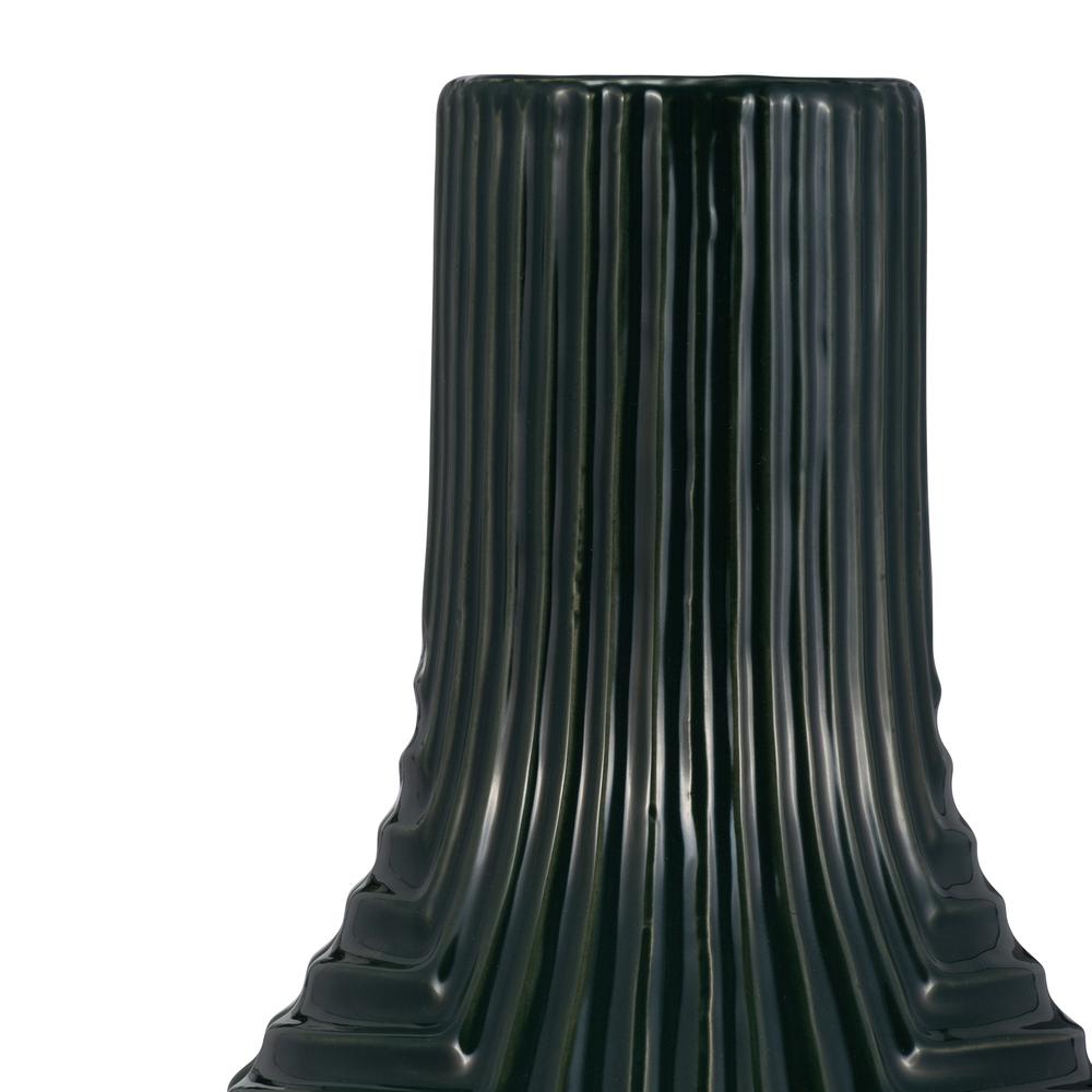Cer, 16" Tribal Vase, Forest Green. Picture 4