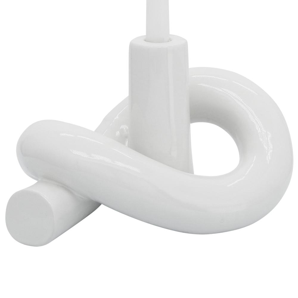 Cer, 10" Loopy Candle Holder, White. Picture 7