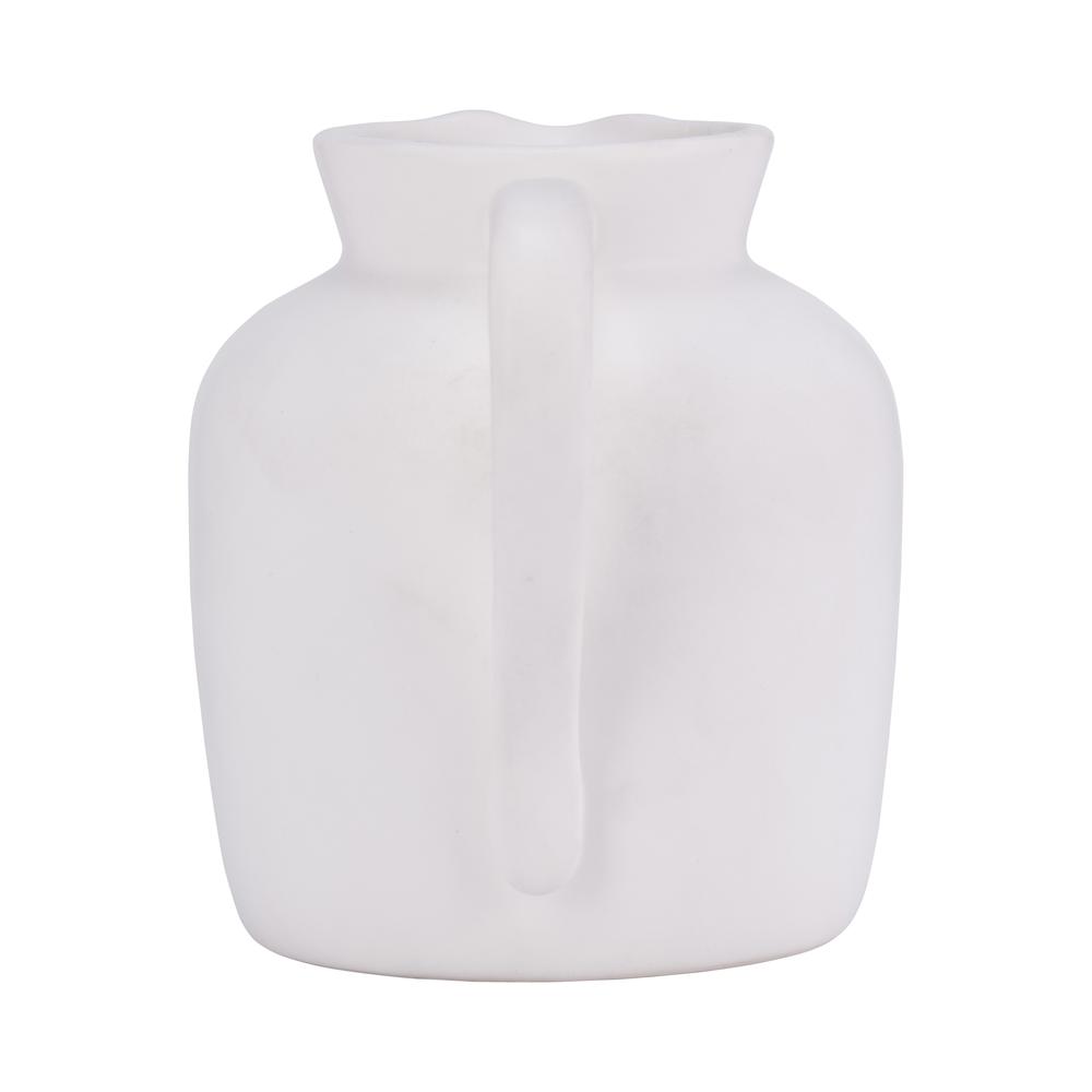 Cer, 5" Pitcher Vase, White. Picture 4