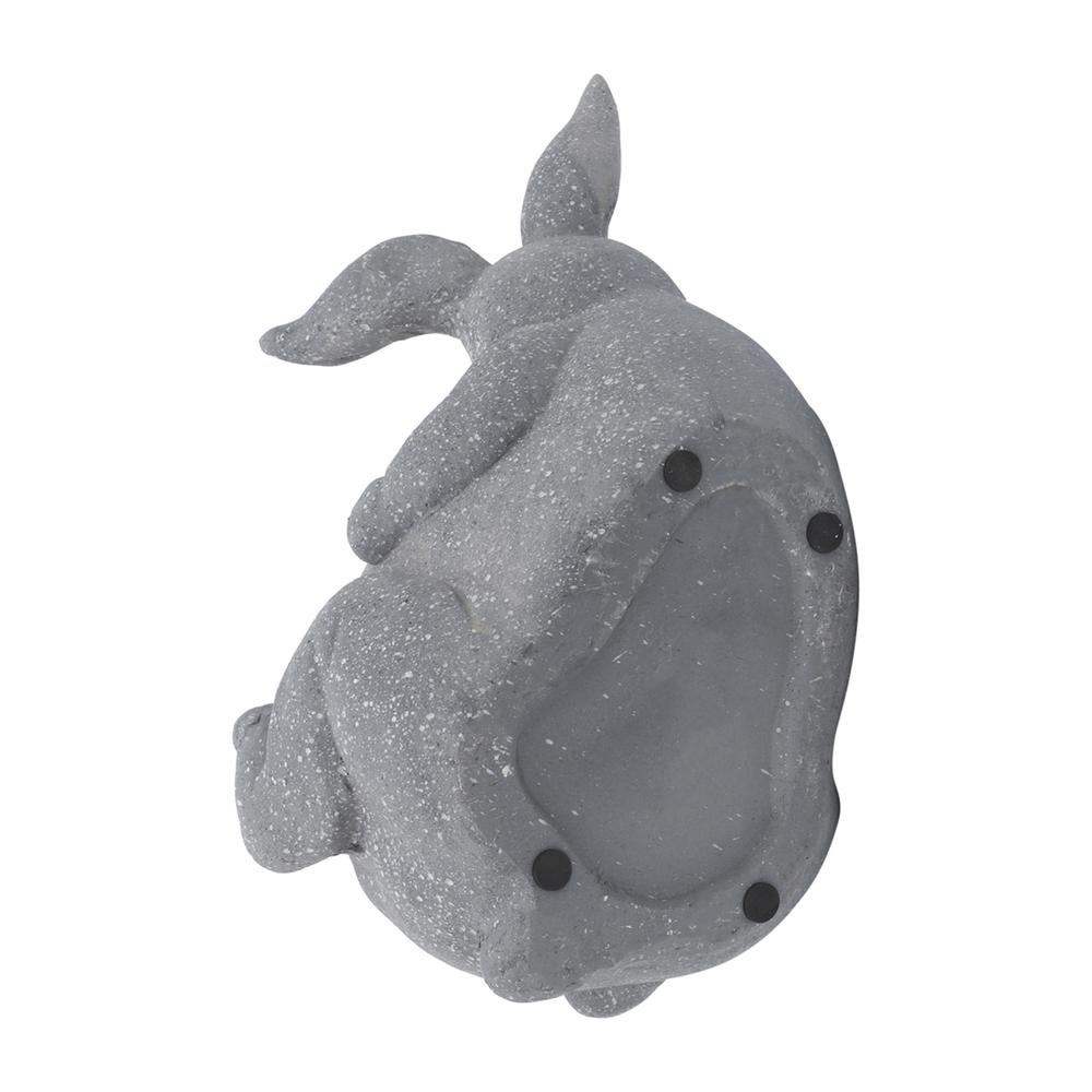 Resin, 15"d  Laying Bunny Planter, Gray. Picture 4