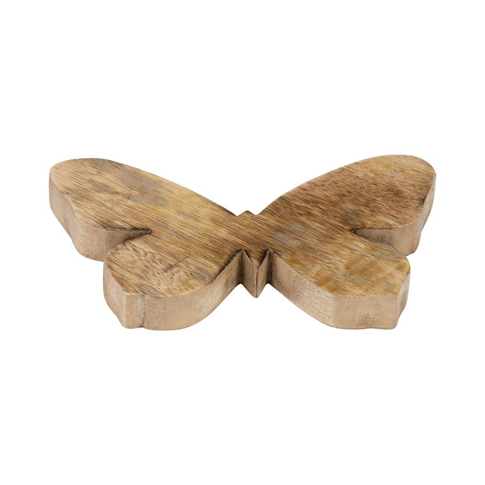 Wood, 9" Butterfly Deco, Brown. Picture 2