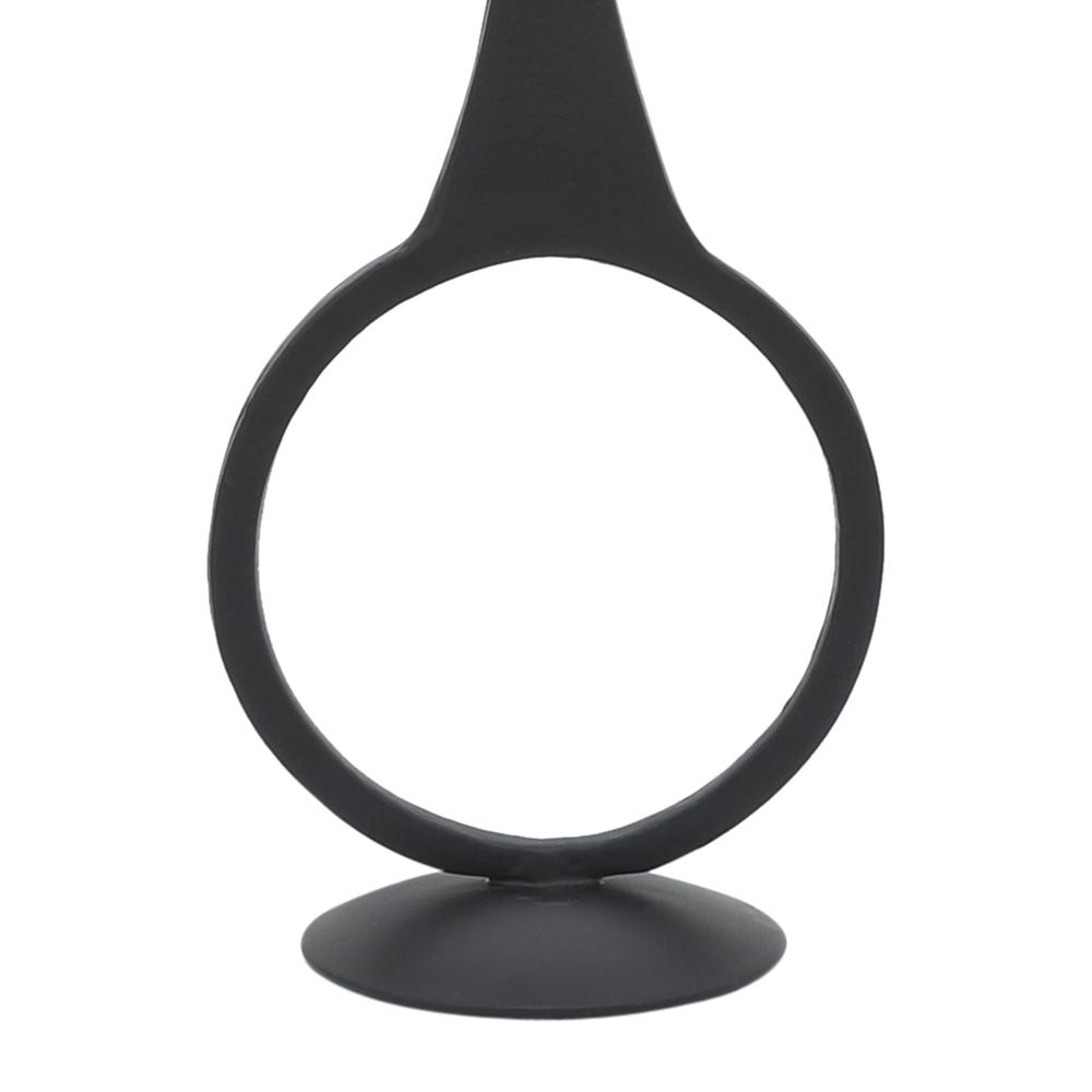 Metal, 10"h Round Taper Candle Holder, Black. Picture 5