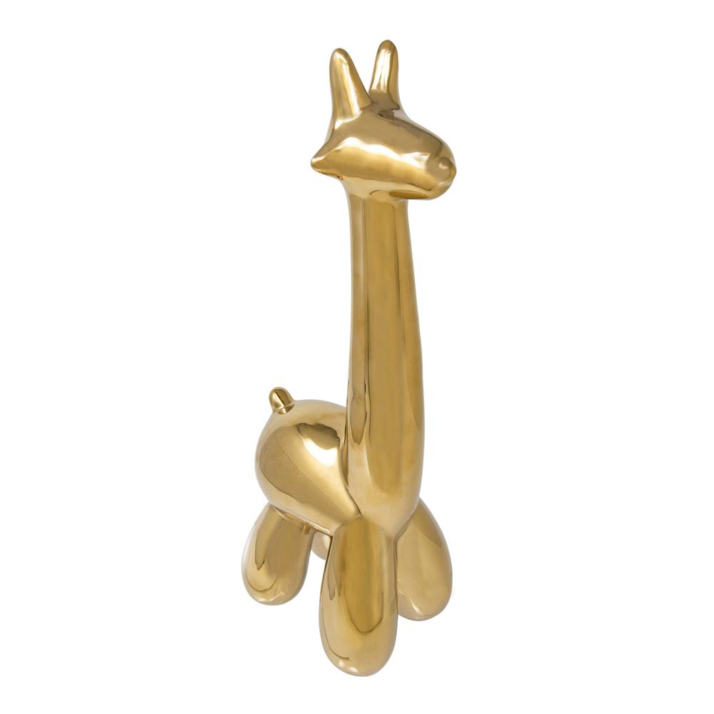 Gold Giraffe Balloon Animal. Picture 1