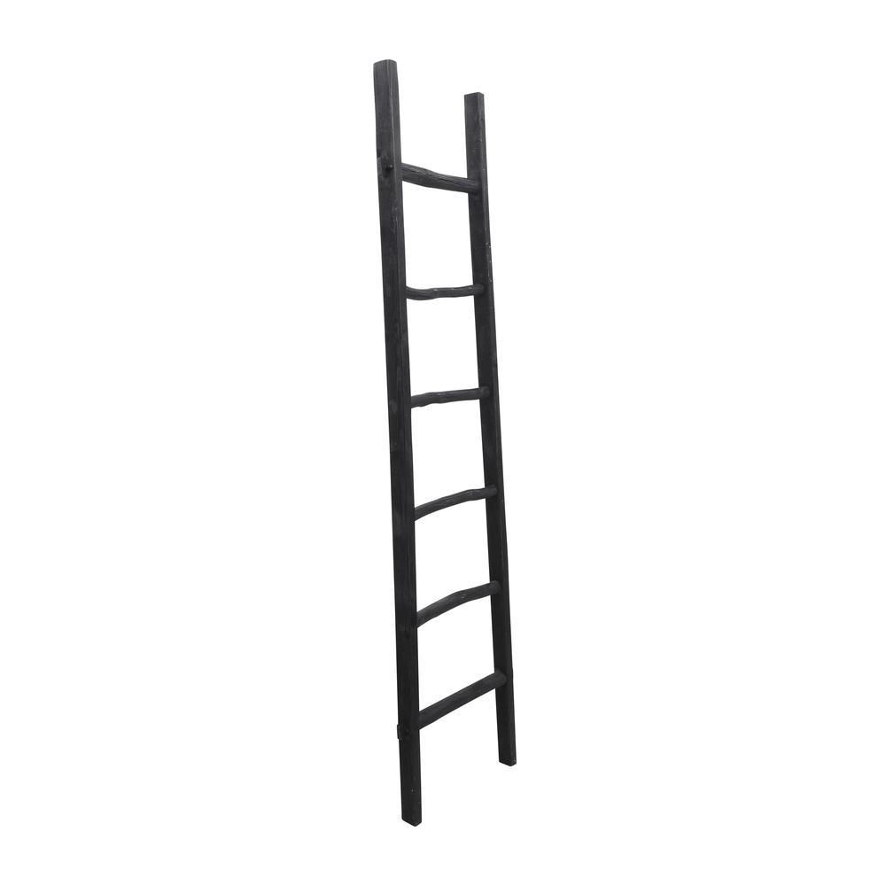 Wooden , Decorative 76" Ladder, Black. Picture 2