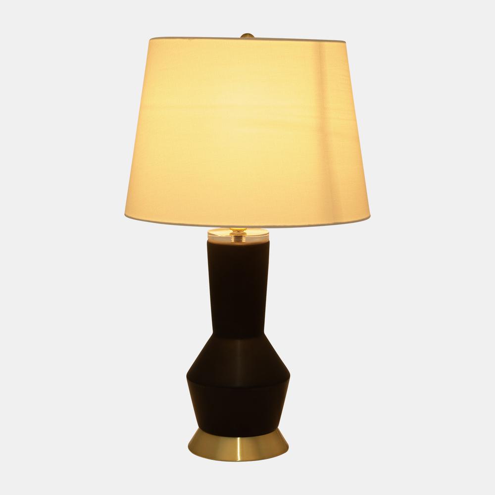 S/2 Metal&crystal 24" Table Lamp, Black/gold. Picture 2