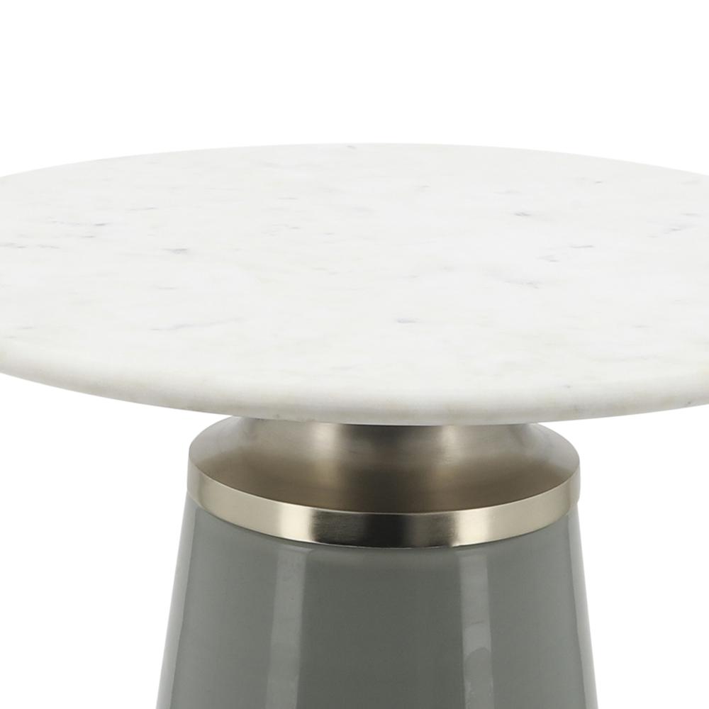 Marble Top, 18"h Nebular Side Table, Gray. Picture 4