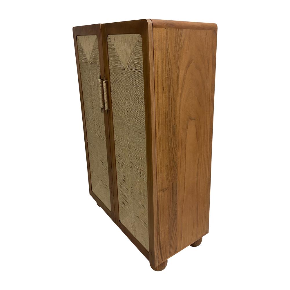 60" Acacia Wood Armoire, Brown. Picture 2