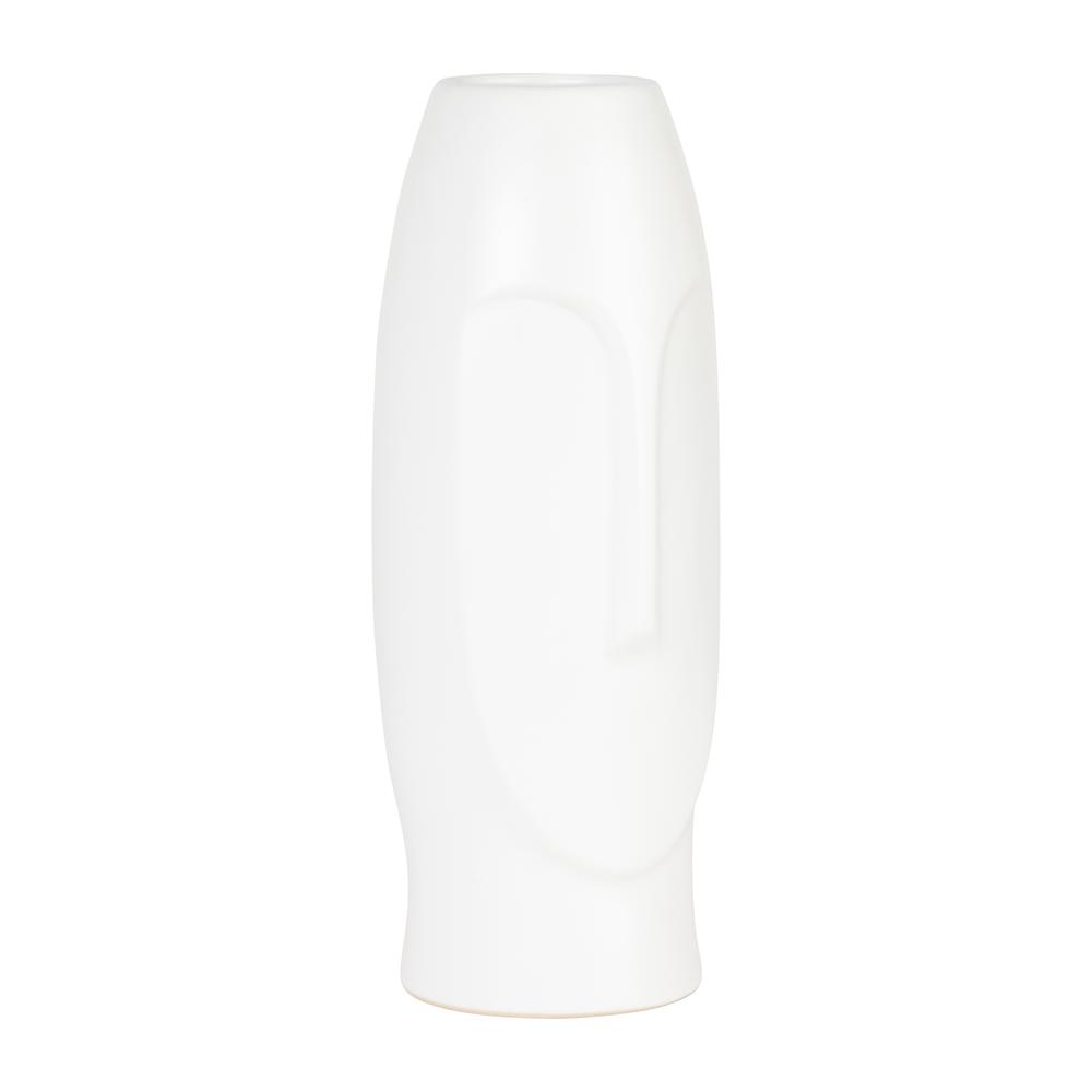 14"h Face Vase, White. Picture 2
