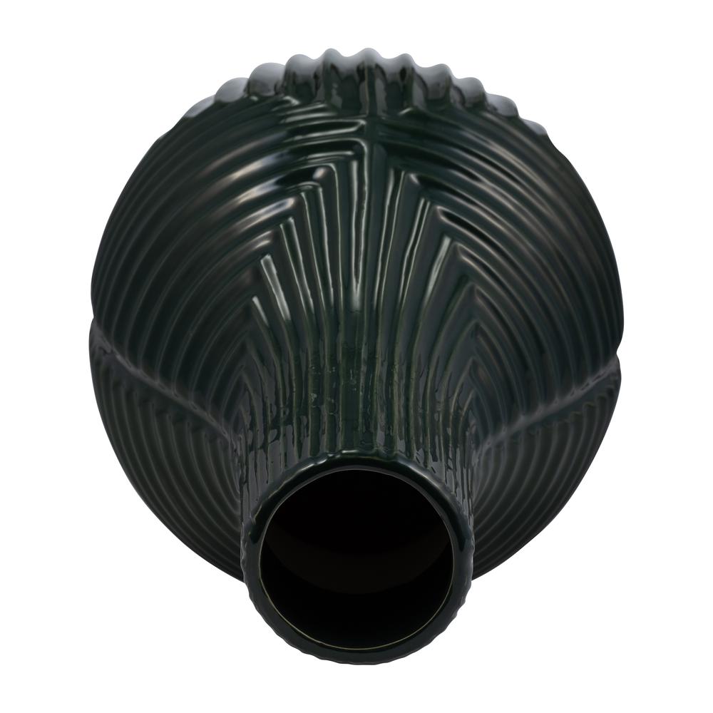 Cer, 16" Tribal Vase, Forest Green. Picture 6