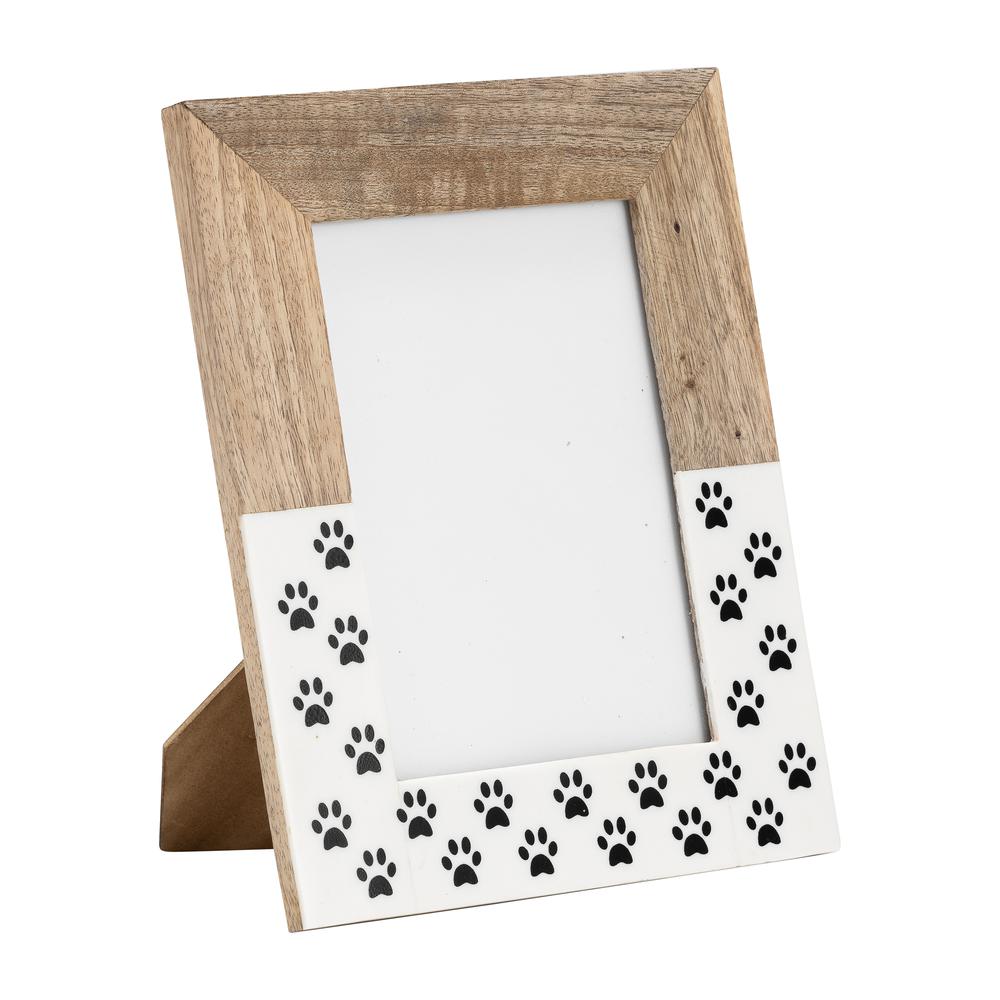 Wood,5x7, Dog-paws Photo Frame,white. Picture 2