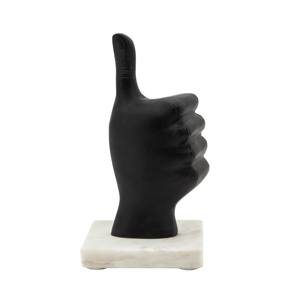8" Metal Thumbs Up, Black. Picture 4