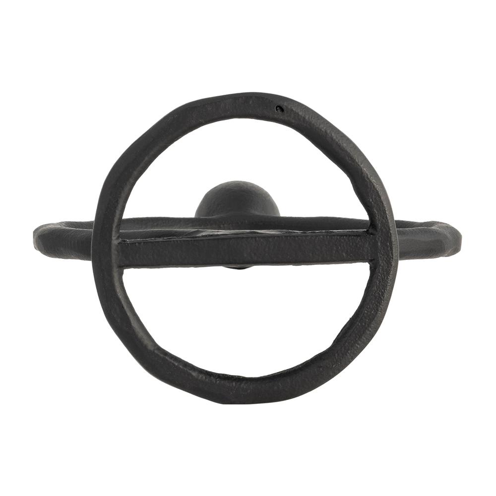 Metal, 8" Round Ring Taper Candleholder, Black. Picture 7
