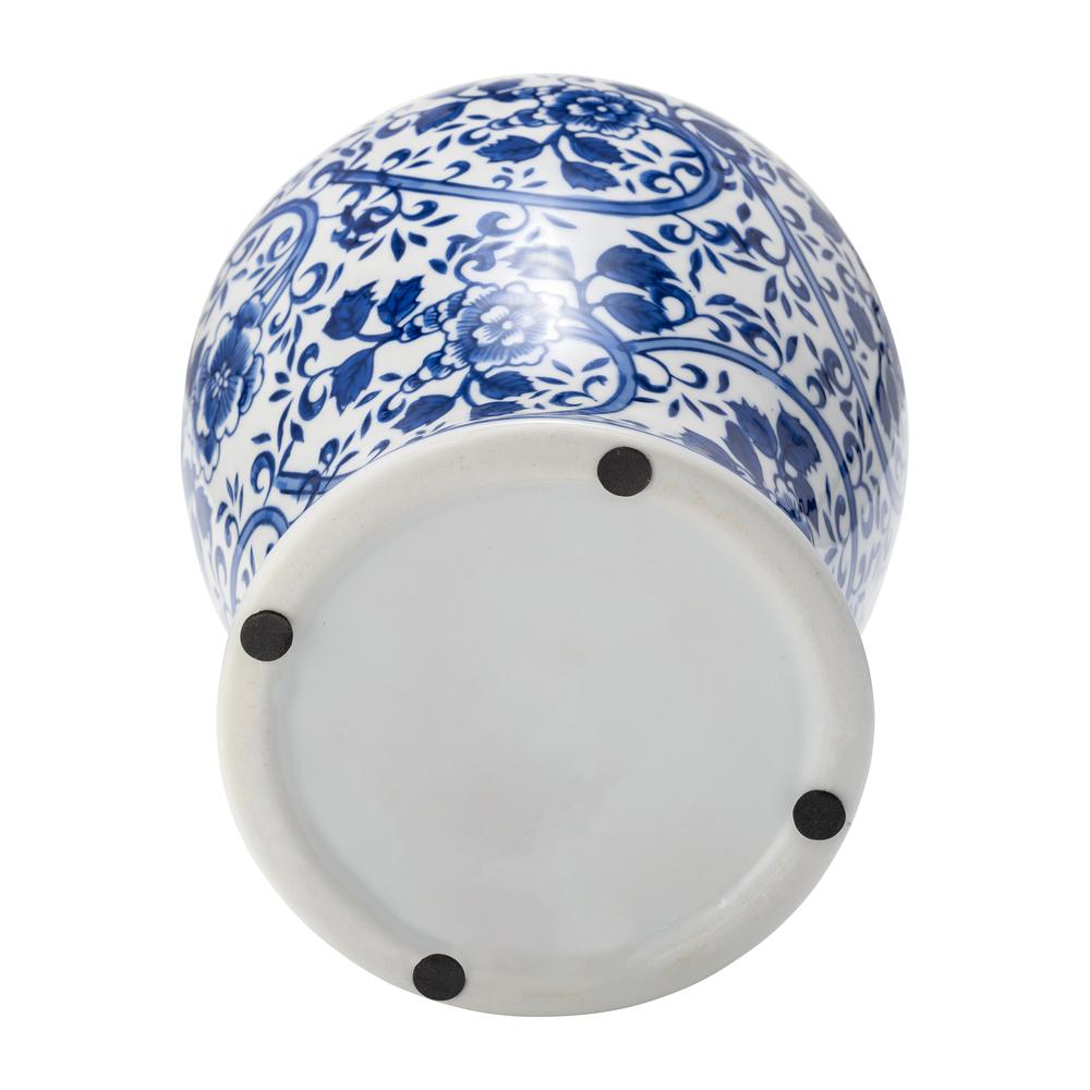 Ec Cer,14" Blue/white Temple Jar. Picture 6
