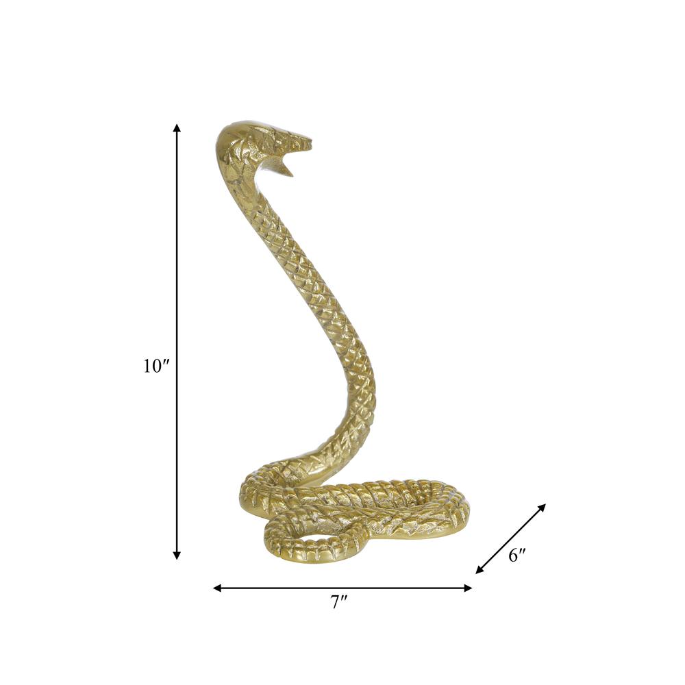 Metal 10"h Snake, Gold. Picture 5