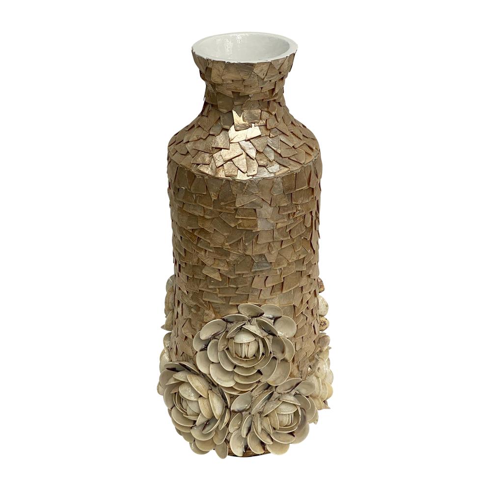Shell, 21" Decorative Rose Vase, Natural. Picture 1
