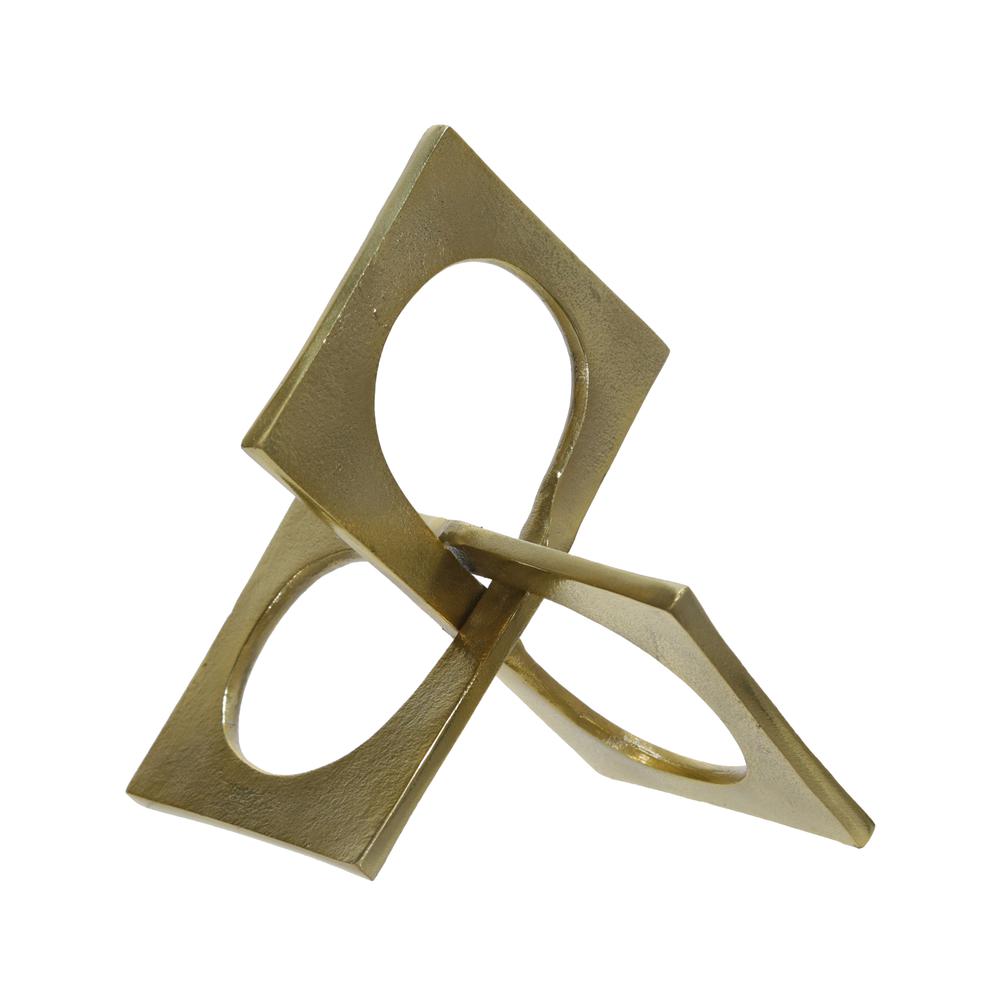 Metal 9" Linked Square Deco, Gold. Picture 1
