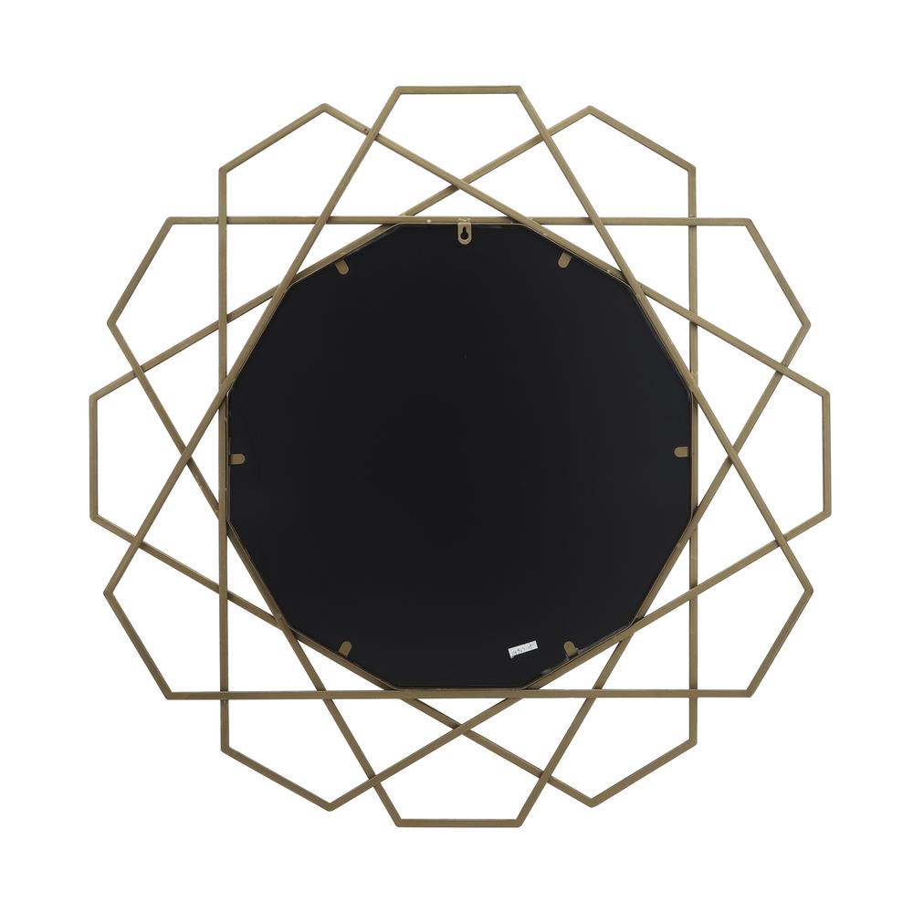 Metal 35" Geometric Mirror, Gold Wb. Picture 2