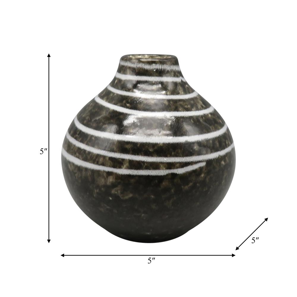 Cer, 5" Primeval Vase, Black. Picture 8