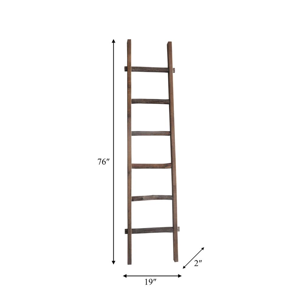 Wooden Decorative 76" Ladder,brown. Picture 3
