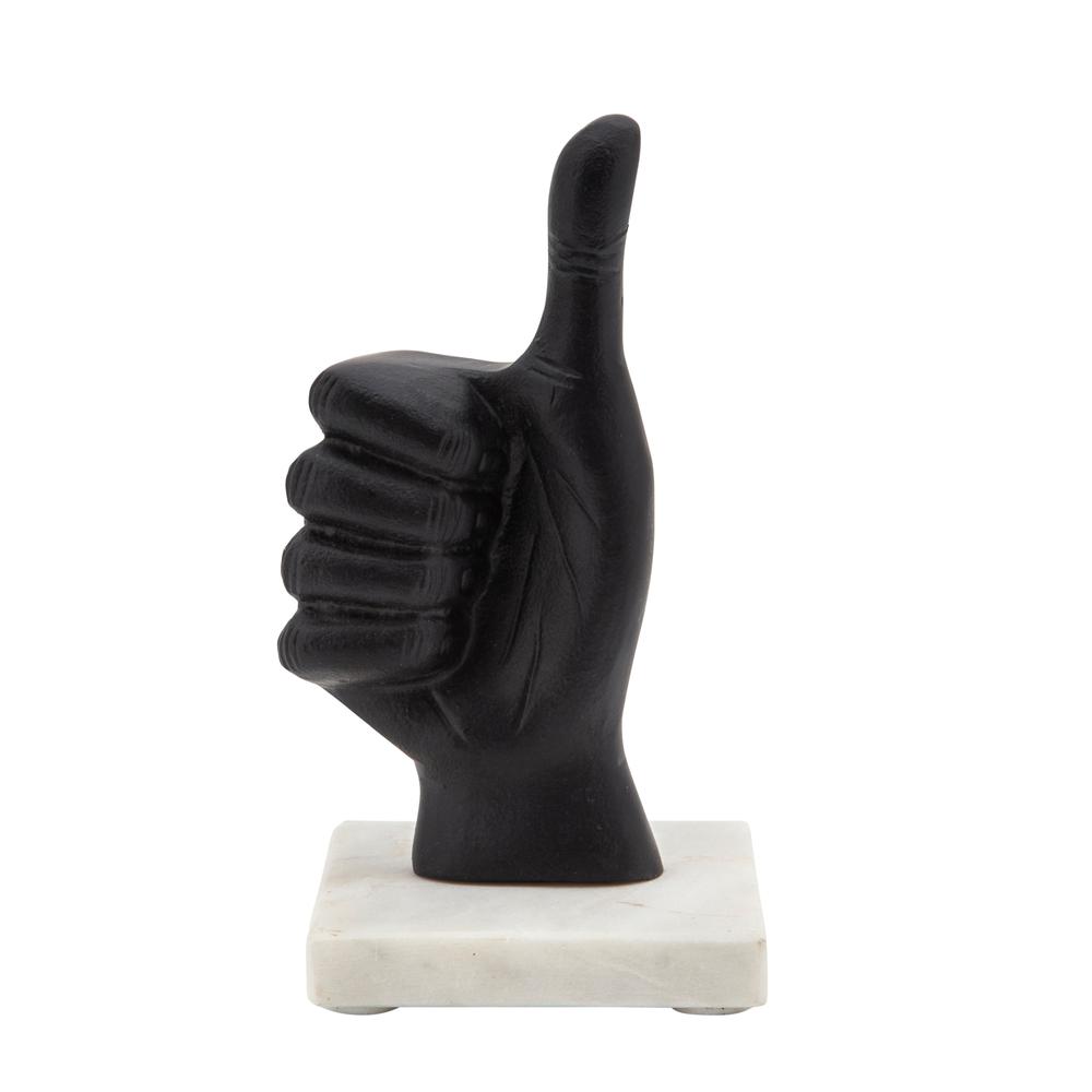 8" Metal Thumbs Up, Black. Picture 1