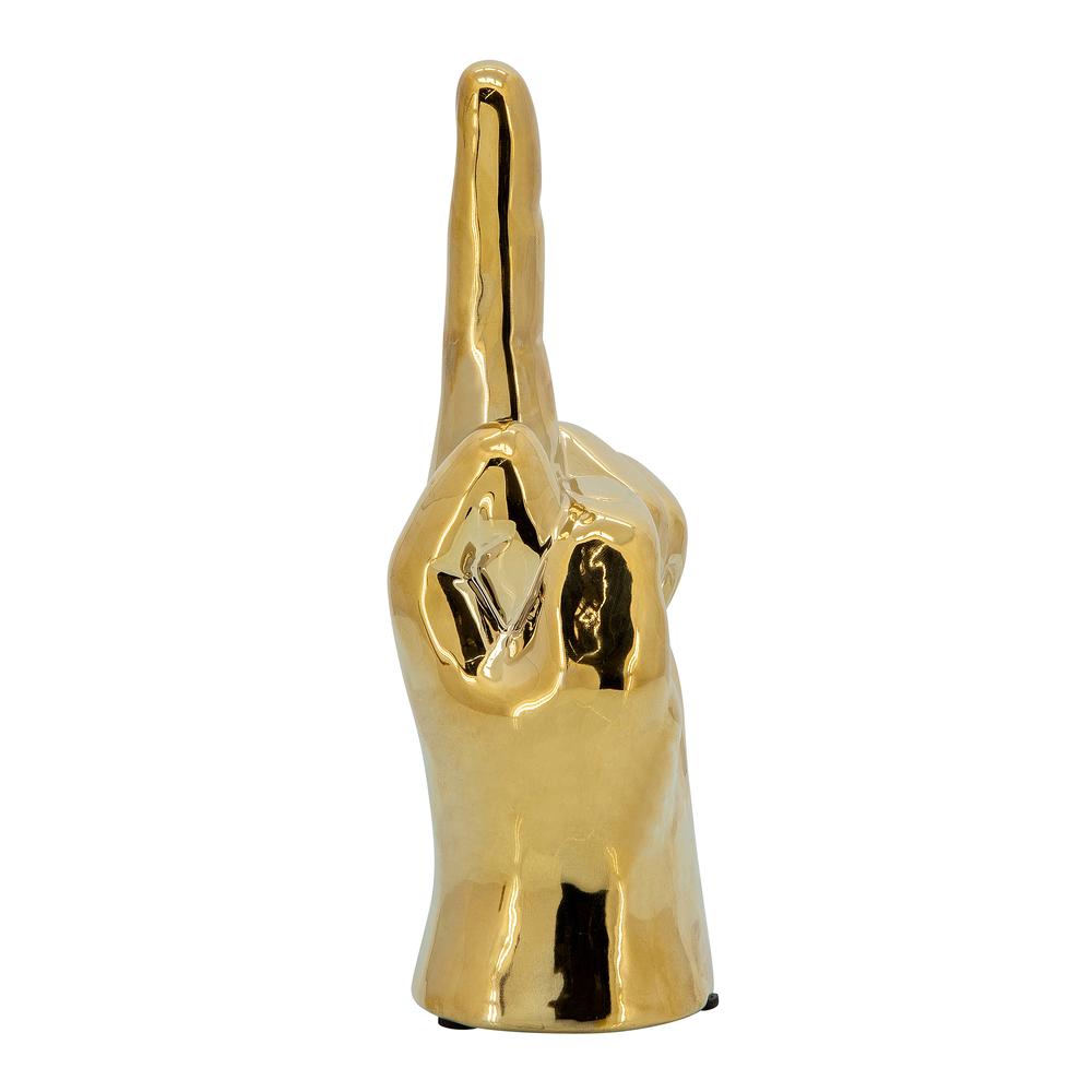 8" Dirty Finger Sign, Gold. Picture 3