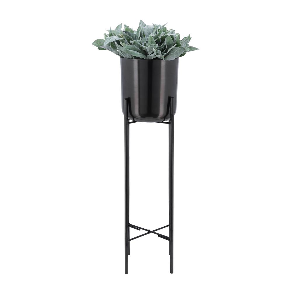 S/3 Metal Planters On Stand 40/30/20"h, Gunmetal. Picture 2