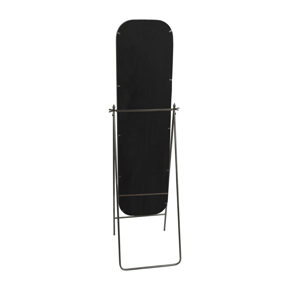 Metal, 21x69 Floor Mirror On Stand, Black. Picture 2
