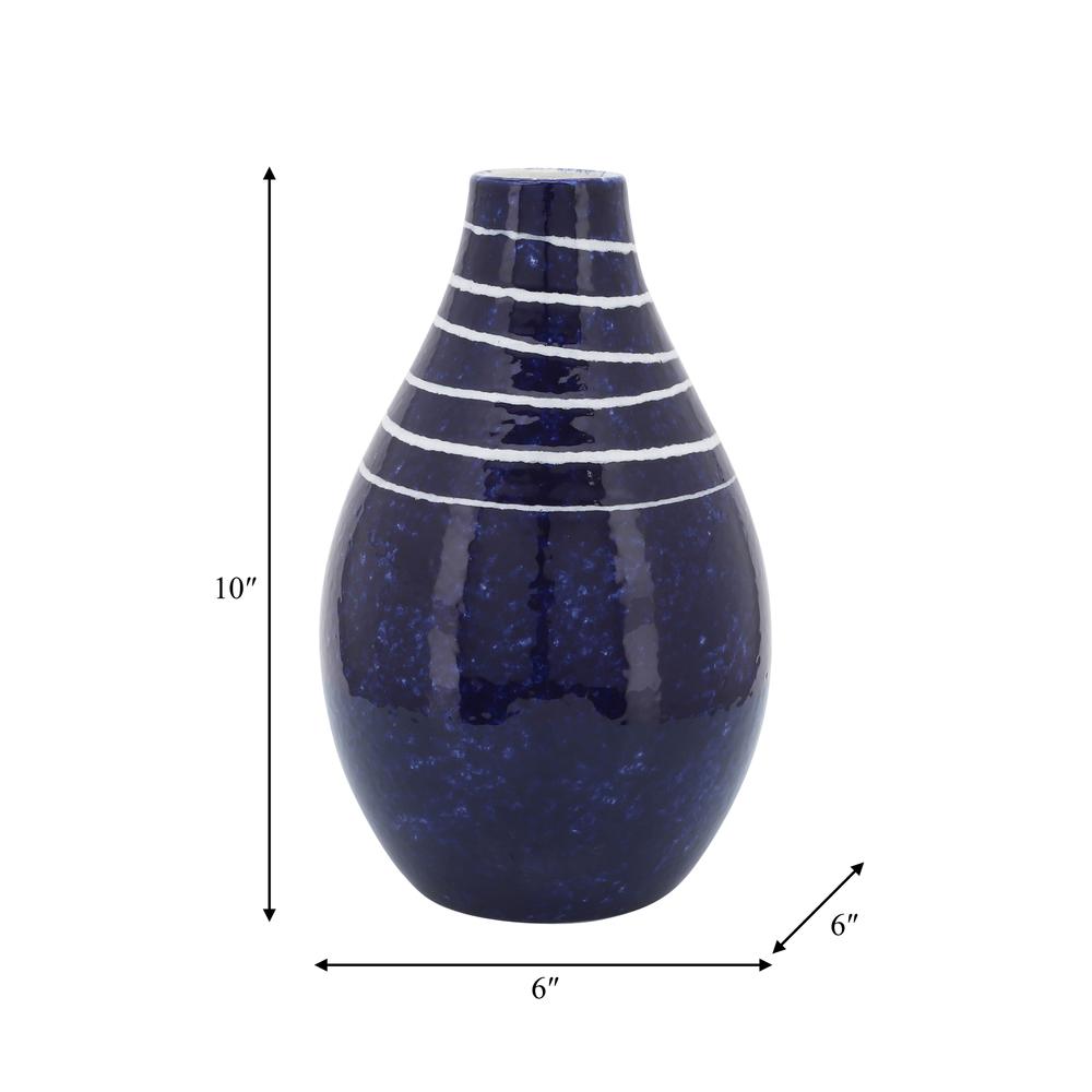 Cer, 10"h Primeval Vase, Blue. Picture 8