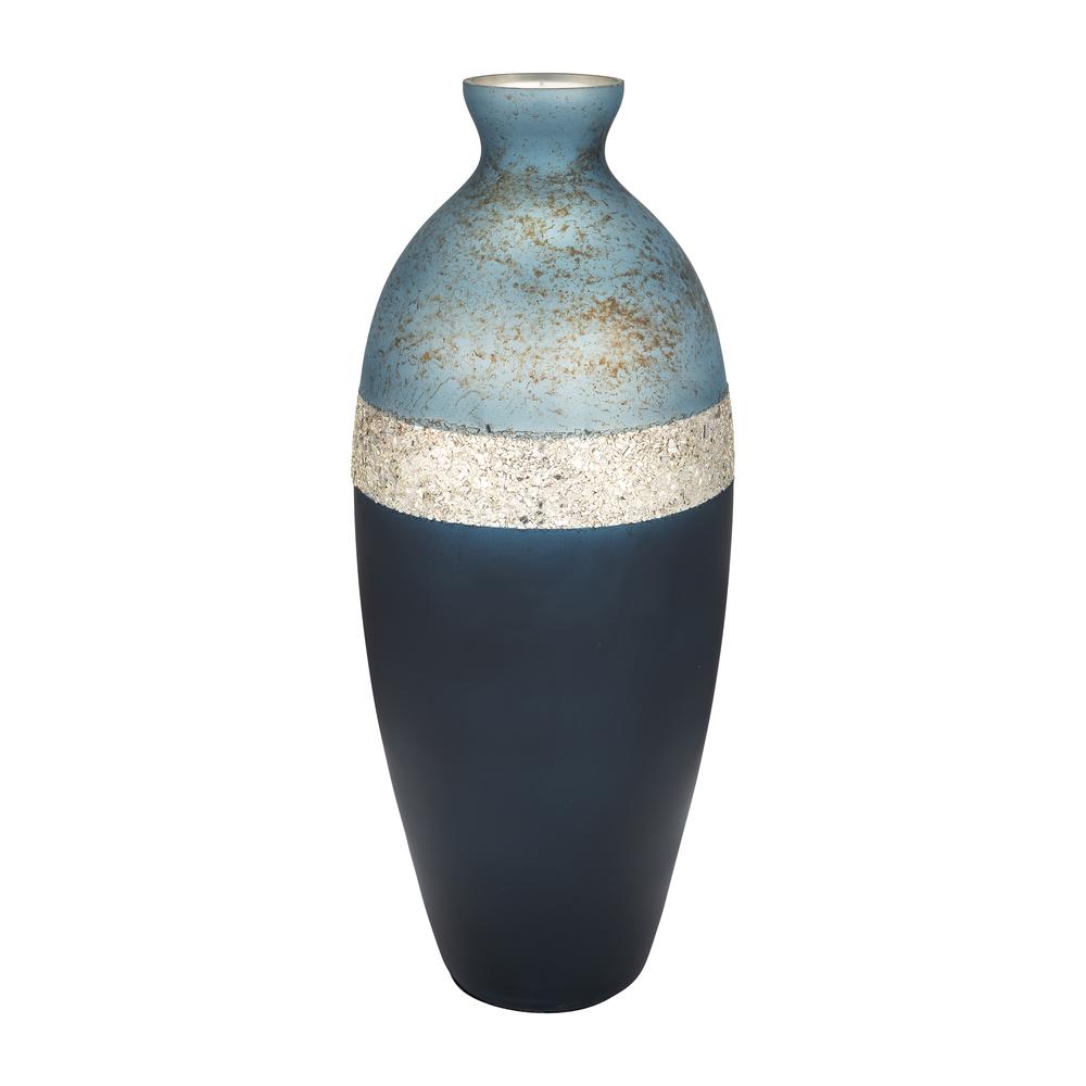 Glass, 18" Tri-colored Glittered Vase, Multi. Picture 1