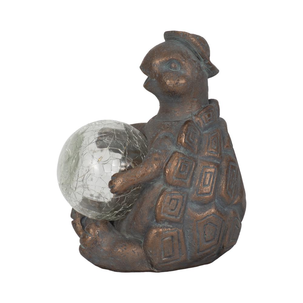 7" Turtle With Solar Orb, Antique Copper. Picture 1