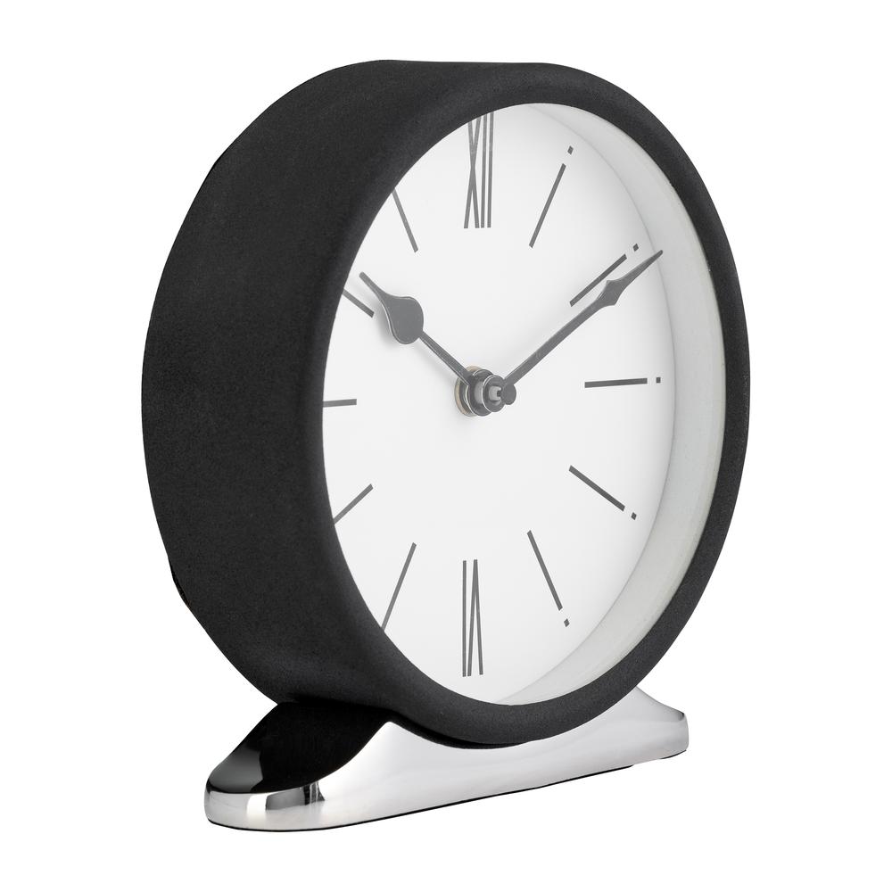Metal,7"h,candid Table Clock,white/black. Picture 2