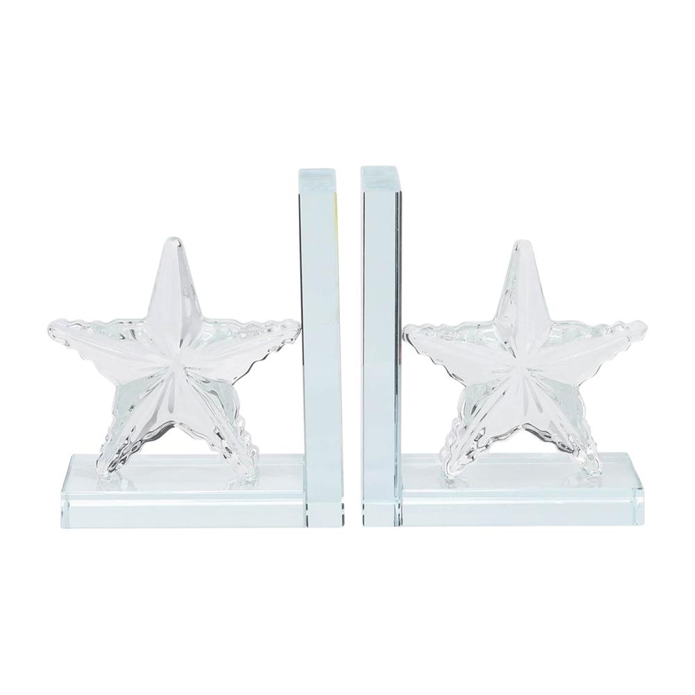 Crystal, S/2 5"h Star Bookends. Picture 3