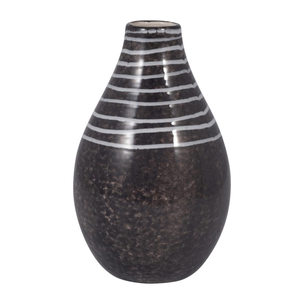 Cer, 10" Primeval Vase, Black. Picture 1