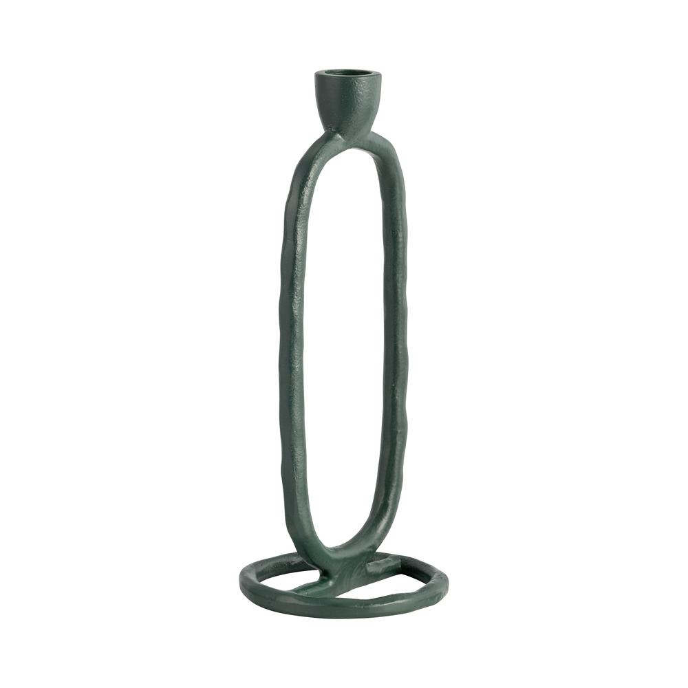 Metal, 10" Open Oval Taper Candleholder, Dark Gree. Picture 2