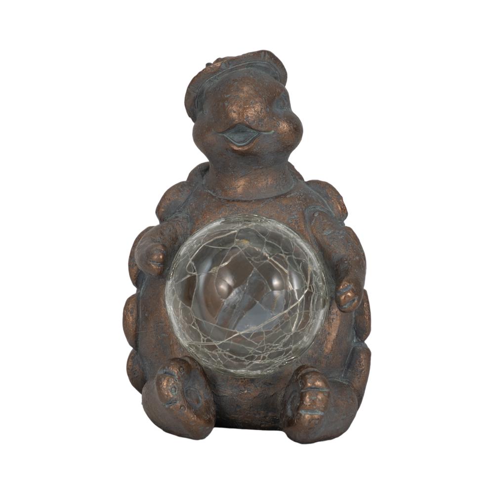 7" Turtle With Solar Orb, Antique Copper. Picture 4