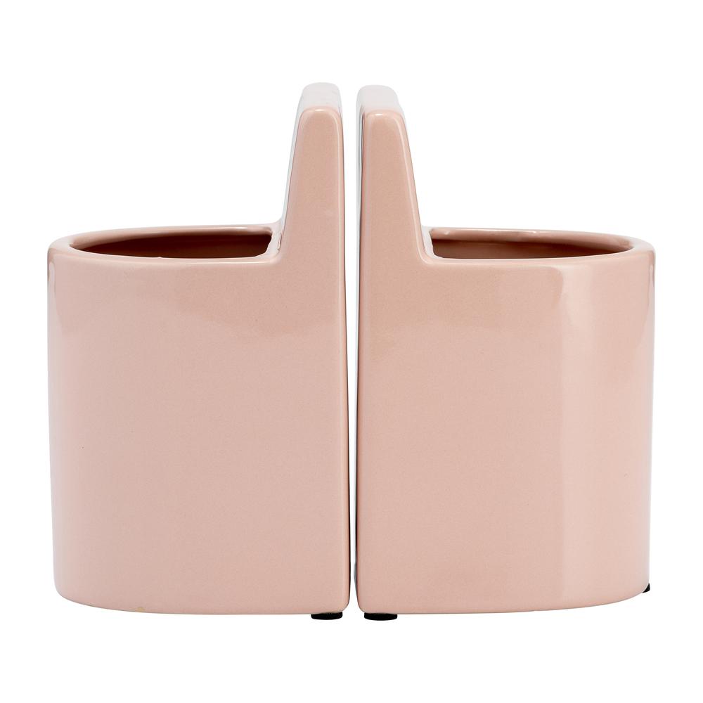 Cer, 6" Pouch Bookends, Blush. Picture 1
