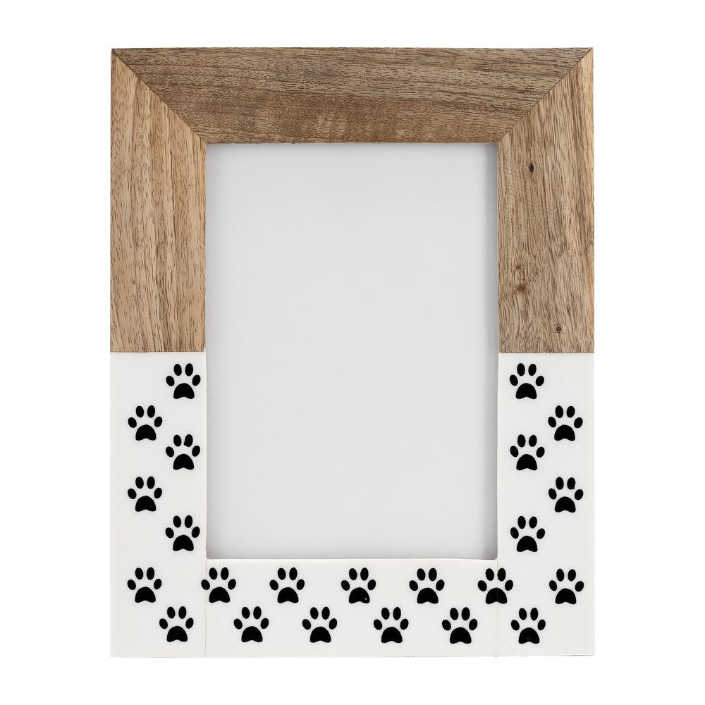 Wood,5x7, Dog-paws Photo Frame,white. Picture 1