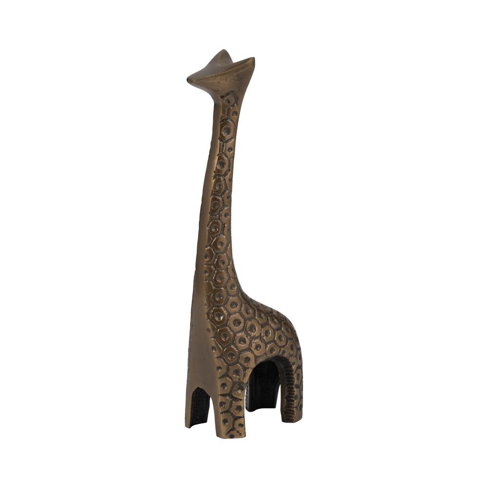 Metal, 12" Honeycomb Giraffe, Bronze. Picture 2
