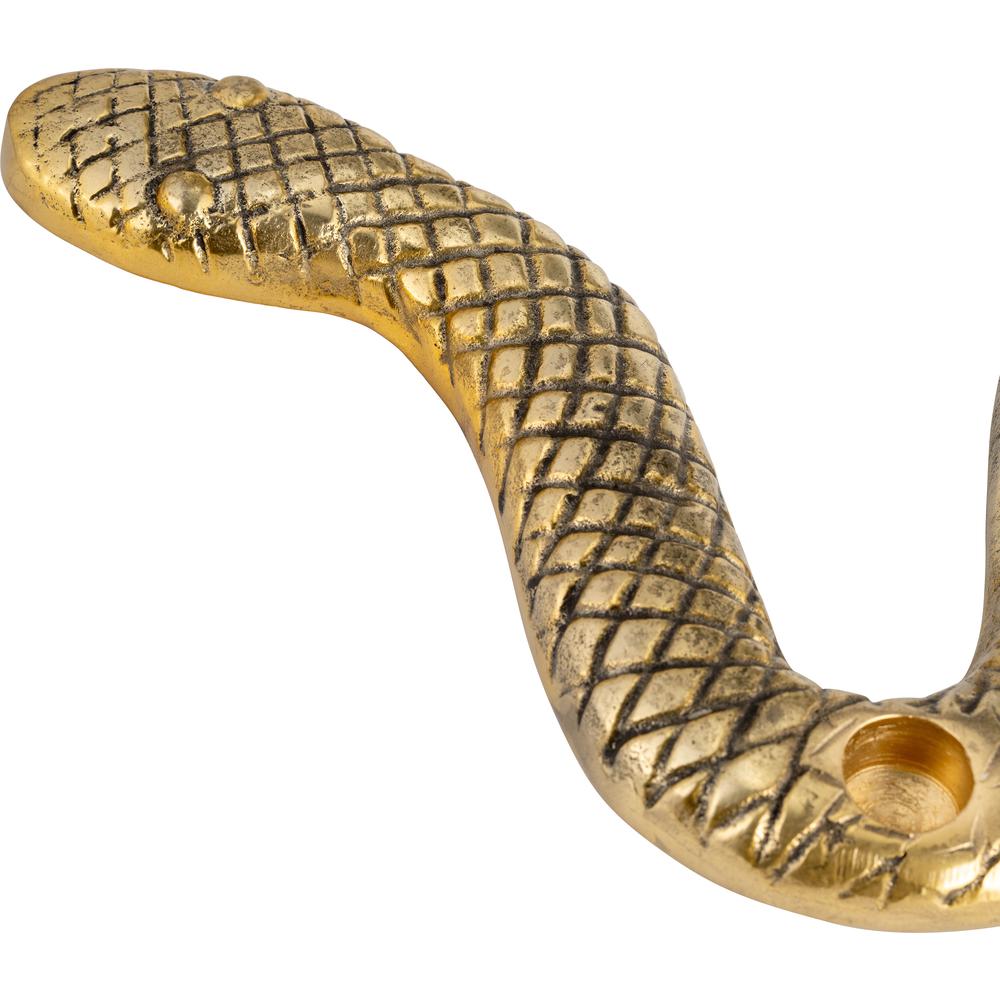Metal, 22" Snake 4-taper Candle Holder, Gold. Picture 3