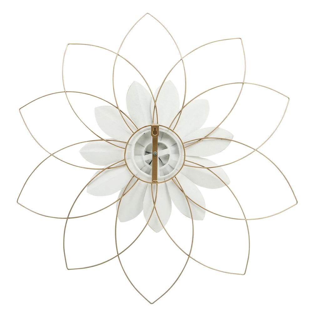 Metal 25" Wall Flower, White/blue, Wb. Picture 2