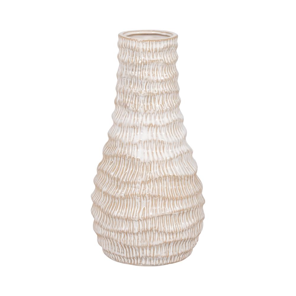 Porcelain, 9" Coastal Vase, Ivory. Picture 1